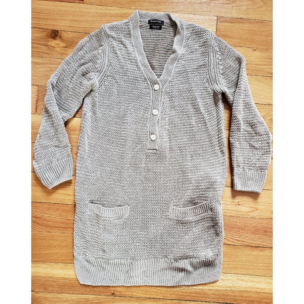 Massimo Dutti NEW 100% Linen Tunic Sweater XS